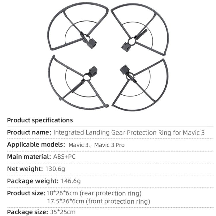 For DJI Mavic 3 / 3 Pro BRDRC Drone Propeller Protective Guard Anti-collision Ring (Grey)