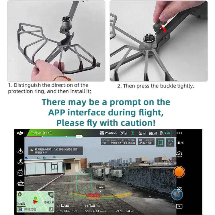 For DJI Mavic 2 Pro / 2 Zoom BRDRC Drone Propeller Surround Protective Guard Anti-collision Ring (Grey)