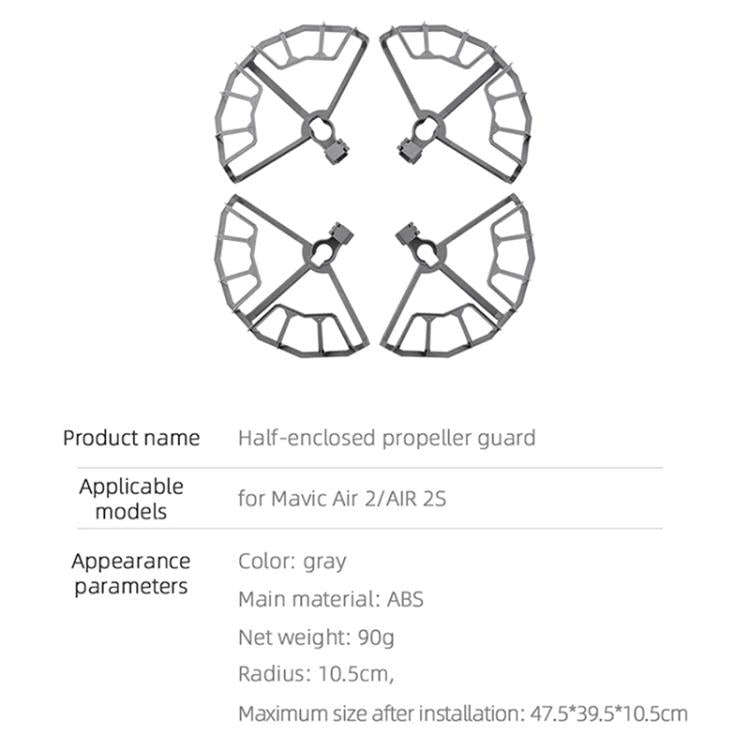 For DJI Air 2S / Mavic Air 2 BRDRC Drone Propeller Protective Guard Anti-collision Ring (Grey)