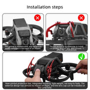 For DJI Avata BRDRC Gimbal Lens Anti-collision Aluminum Alloy Guard Bumper (Black)