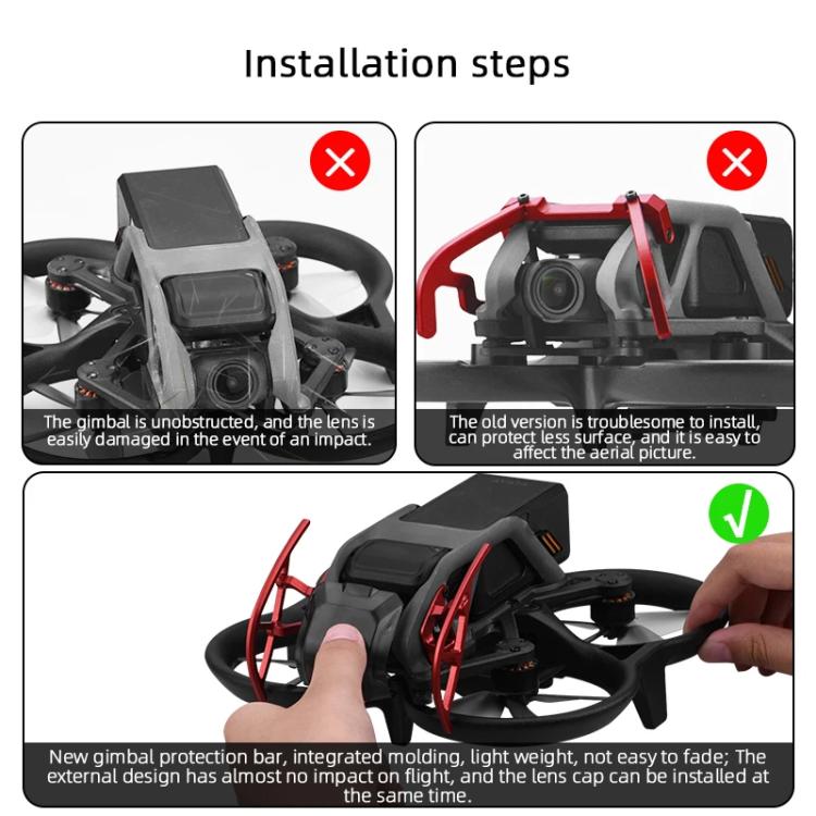 For DJI Avata BRDRC Gimbal Lens Anti-collision Aluminum Alloy Guard Bumper (Black)