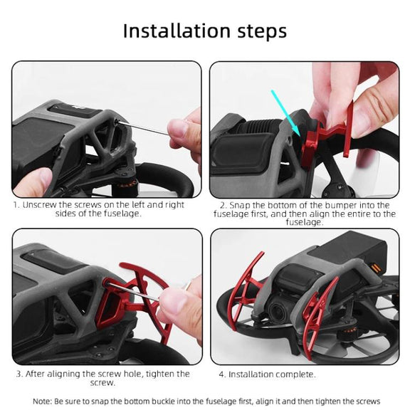 For DJI Avata BRDRC Gimbal Lens Anti-collision Aluminum Alloy Guard Bumper (Black)