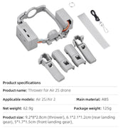 For DJI Mavic Air 2 / Air 2S BRDRC Air-Dropping System Thrower Parabolic (Grey)
