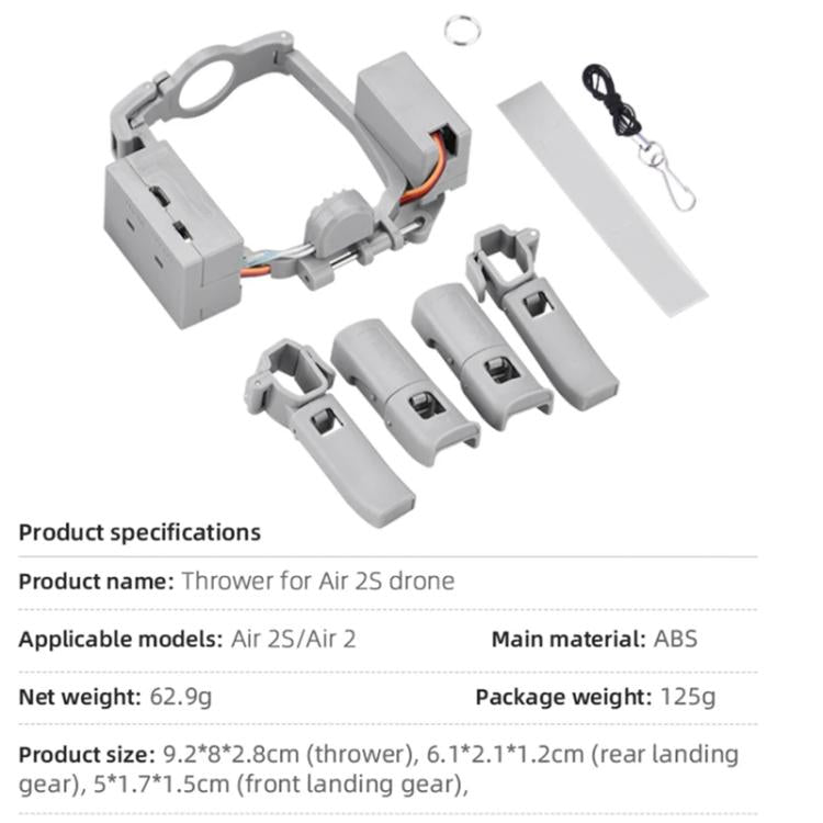 For DJI Mavic Air 2 / Air 2S BRDRC Air-Dropping System Thrower Parabolic (Grey)