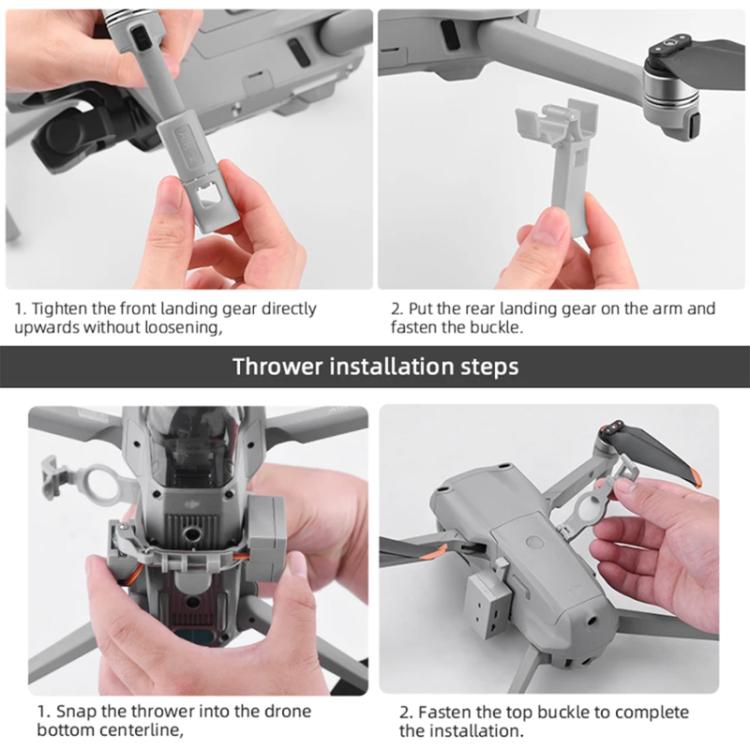 For DJI Mavic Air 2 / Air 2S BRDRC Air-Dropping System Thrower Parabolic (Grey)