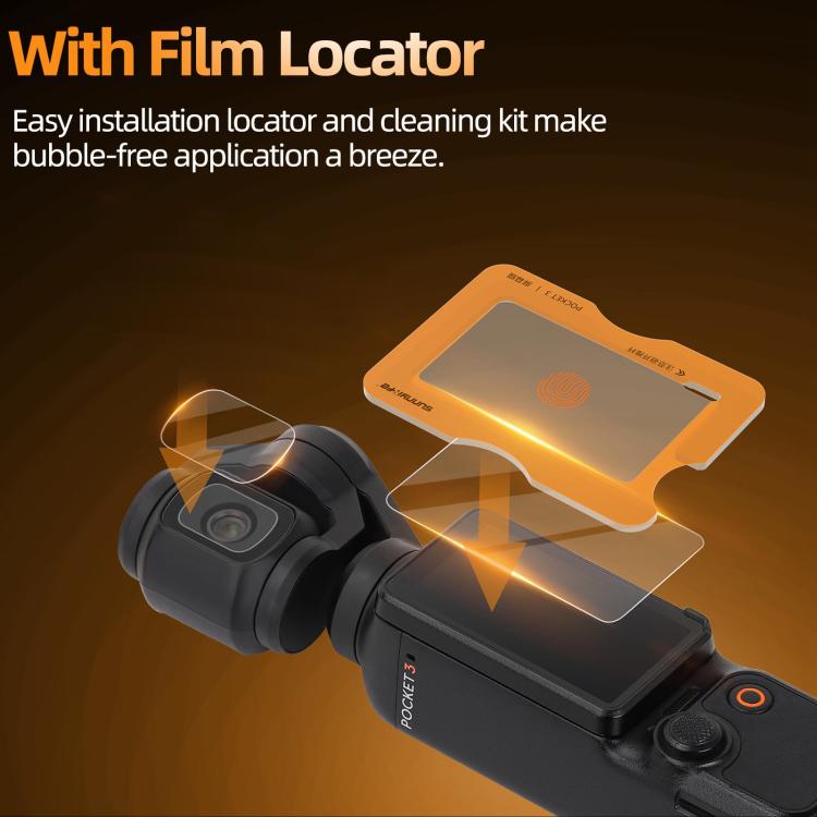 For DJI Osmo Pocket 3 Sunnylife Screen Protector AR Anti-reflection Tempered Glass Film with Film Locator
