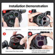 For DJI Mavic 4 Pro STARTRC 4 in 1 ND8 ND16 ND32 ND64 Lens Filter Kit