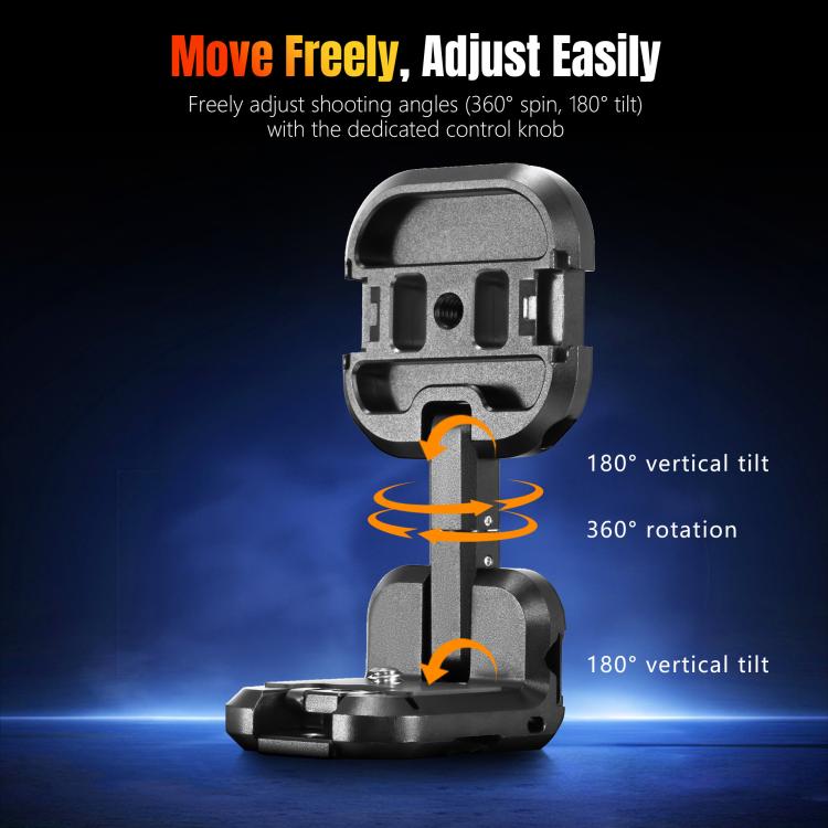 For DJI Osmo Pocket 3 STARTRC Metal L-shaped Expansion Bracket (Black)