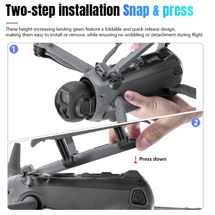 For DJI Mavic 4 Pro STARTRC Sled Anti-fall Anti-dirt Heightened Landing Gear Training Rack (Grey)