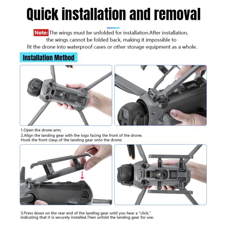 For DJI Mavic 4 Pro STARTRC Sled Anti-fall Anti-dirt Heightened Landing Gear Training Rack (Grey) - free shipping - PMC TechLife - Order now!