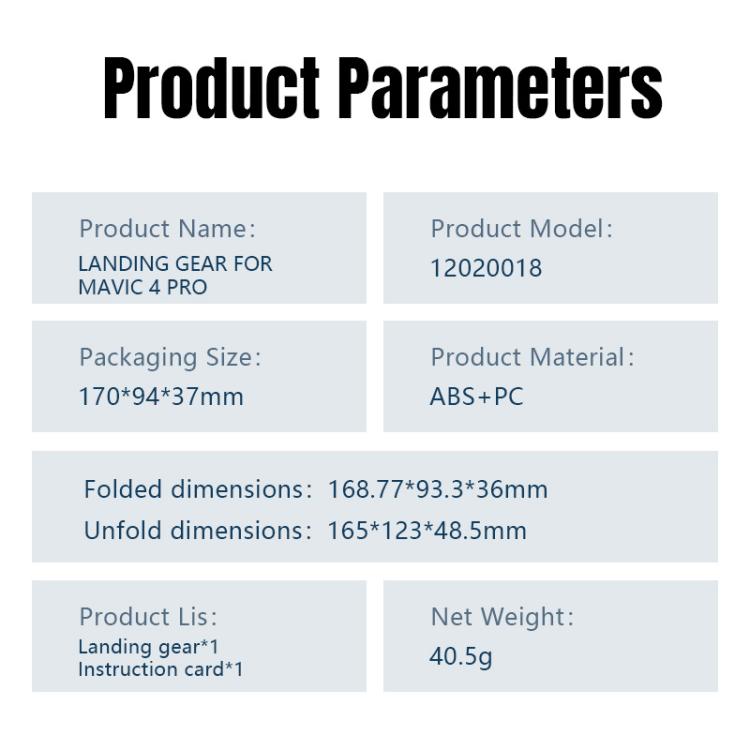 For DJI Mavic 4 Pro STARTRC Sled Anti-fall Anti-dirt Heightened Landing Gear Training Rack (Grey) - free shipping - PMC TechLife - Order now!