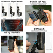 For DJI Osmo Pocket 3 Sunnylife Stretchable Backpack Clip Rotatable Magnetic Mount Action Camera Holder Vlog Mount (Black)