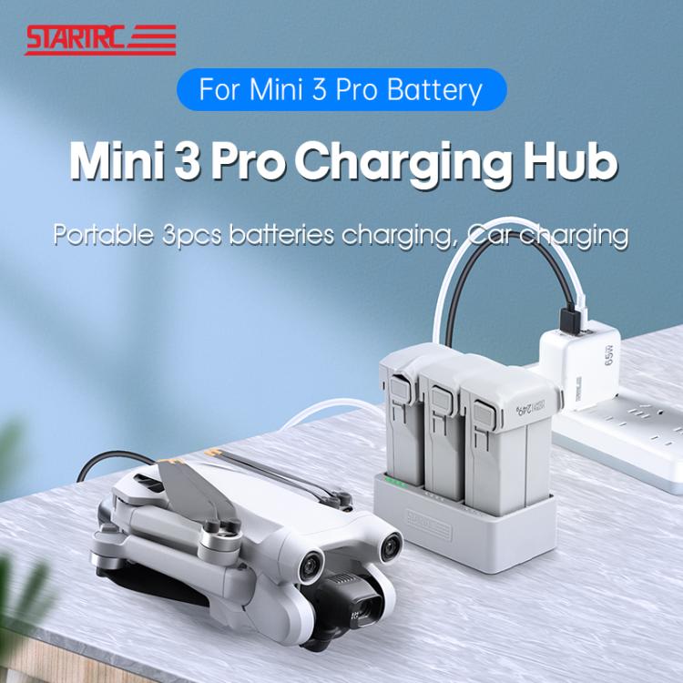 For DJI Mini 3 Pro STARTRC 3 in 1 Charging Butler Battery Charger (Grey)