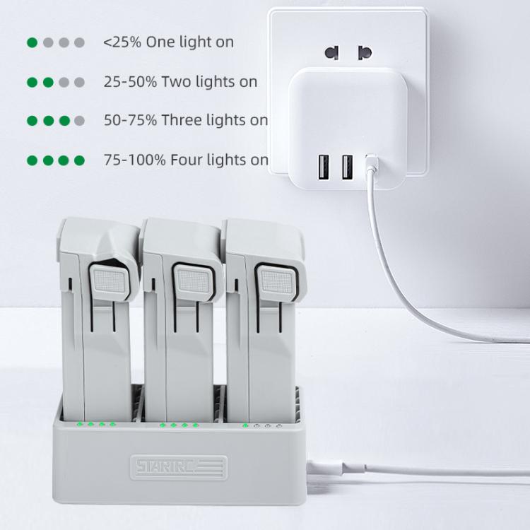 For DJI Mini 3 Pro STARTRC 3 in 1 Charging Butler Battery Charger (Grey)