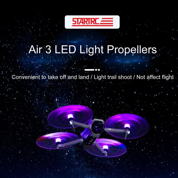 For DJI Air 3 STARTRC 2 Pairs Color LED Flash Lamp Low Noise Propellers (Transparent) - free shipping - PMC Jewellery - Order now!