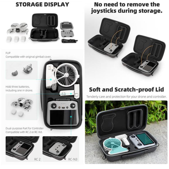 For DJI Flip Sunnylife Simple Storage Bag Shoulder Handbag (Black)