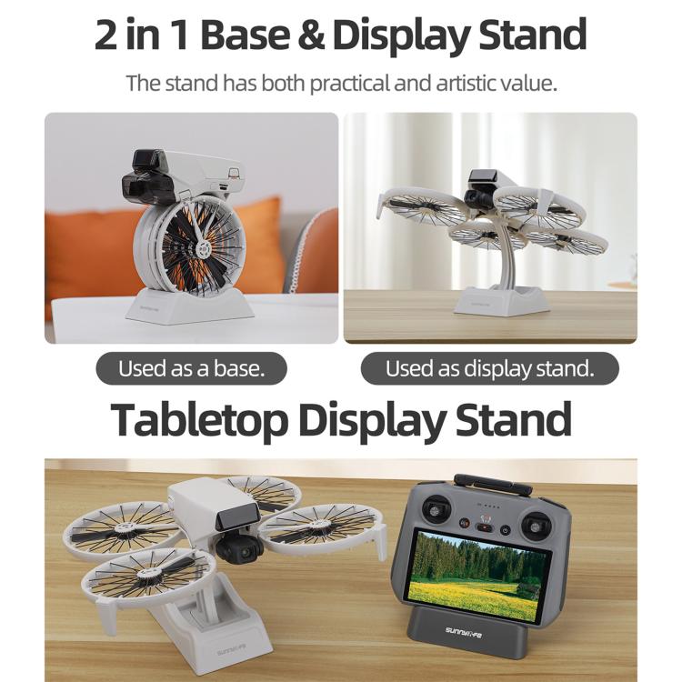 For DJI Flip Sunnylife 2 in 1 Desktop Display Stand Drone Base Mount Exhibition Base Bracket (Grey) - free shipping - PMC TechLife - Order now!