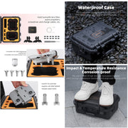 For DJI Neo Sunnylife Safety Carrying Case Water-resistant Shock-proof Hard Travel Case (Black)