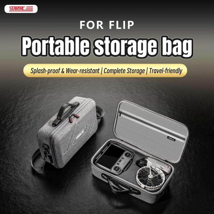 For DJI Flip STARTRC Shoulder Storage Bag Integrated Handbag (Grey)