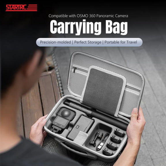 For DJI Osmo 360 STARTRC Full Kit Portable Handbag Shoulder PU Storage Bag (Grey)