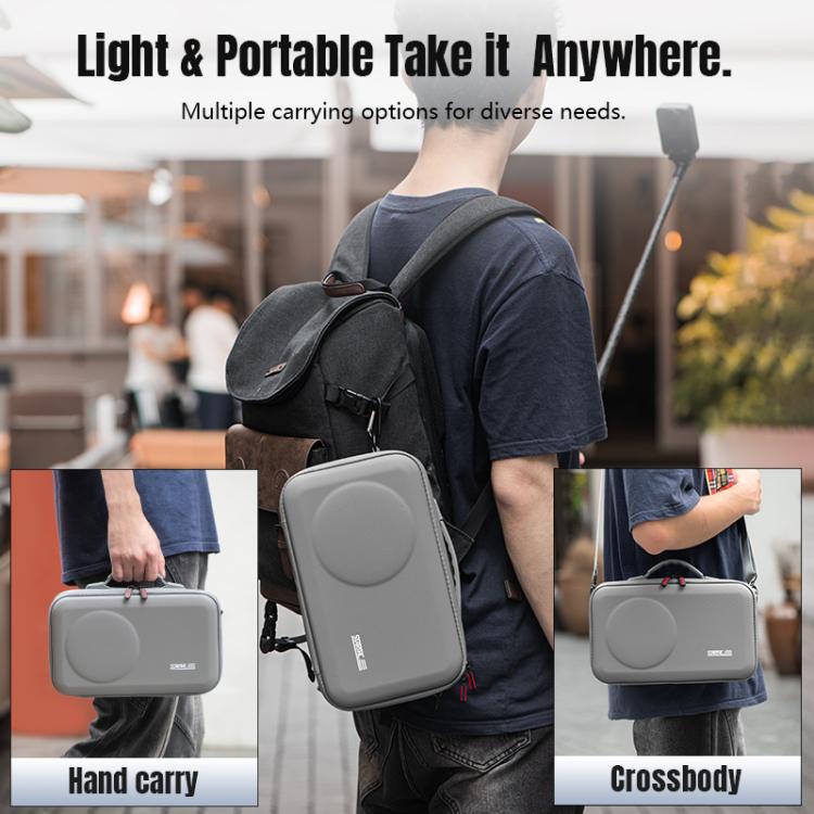 For DJI Osmo 360 STARTRC Full Kit Portable Handbag Shoulder PU Storage Bag (Grey)