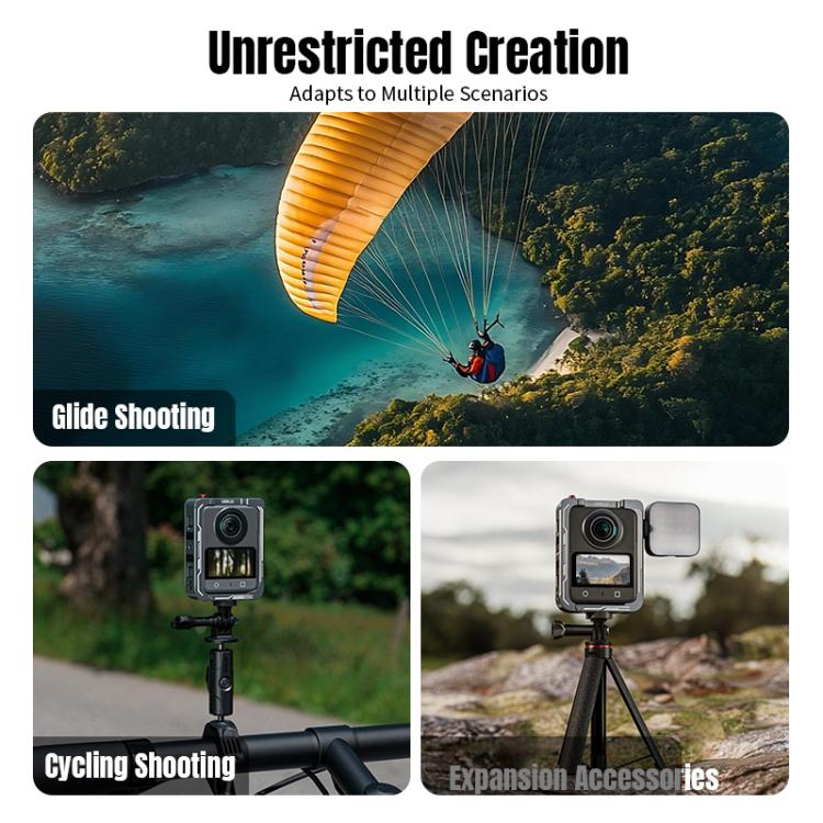 For DJI Osmo 360 STARTRC Metal Cage Frame with Cold Shoe (Grey)