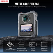 For DJI Osmo 360 STARTRC Metal Cage Frame with Cold Shoe (Grey)