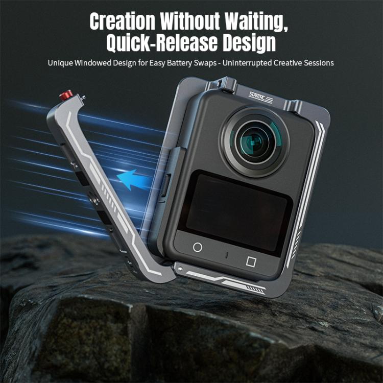 For DJI Osmo 360 STARTRC Metal Cage Frame with Cold Shoe (Grey)