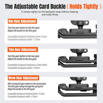 STARTRC Magnetic  Backpack Clip Mount for DJI Osmo 360 / GoPro Action Cameras (Black) - free shipping - PMC Jewellery - Order now!