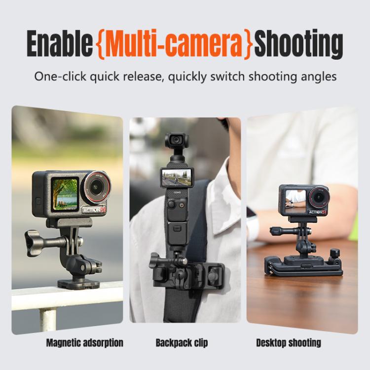 STARTRC Magnetic  Backpack Clip Mount for DJI Osmo 360 / GoPro Action Cameras (Black) - free shipping - PMC Jewellery - Order now!