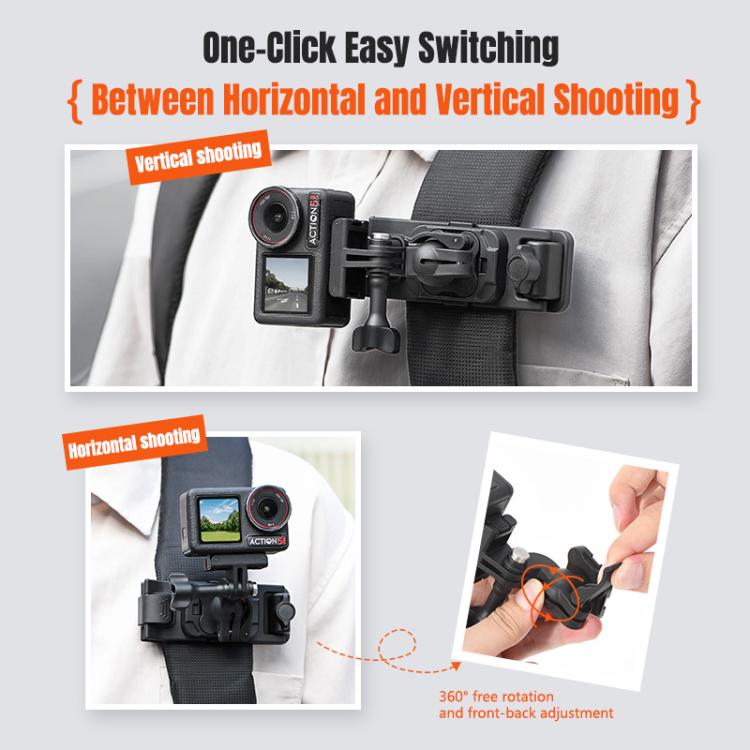 STARTRC Magnetic  Backpack Clip Mount for DJI Osmo 360 / GoPro Action Cameras (Black) - free shipping - PMC Jewellery - Order now!