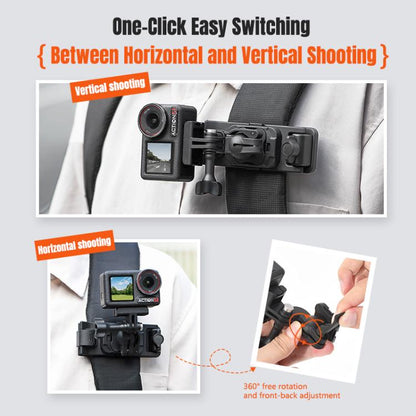 STARTRC Magnetic  Backpack Clip Mount for DJI Osmo 360 / GoPro Action Cameras (Black) - free shipping - PMC Jewellery - Order now!