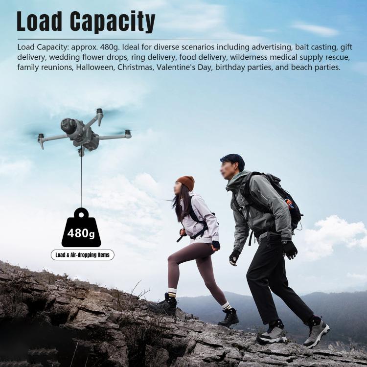 For DJI Mavic 4 Pro STARTRC Air-Dropping System Thrower Parabolic with Expansion Bracket (Black)