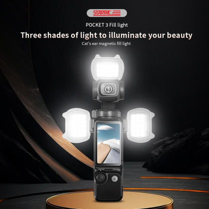 For DJI Pocket 3 STARTRC Cat-ears Magnetic Fill Light  with Holder Clip Kit (Grey) - free shipping - PMC Jewellery - Order now!