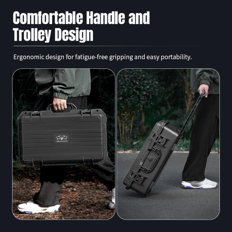 Portable Box Sealed Waterproof Trolley Suitcase For DJI Mavic 4 Pro / Mavic 3 / Air 3 (Black) - free shipping - PMC TechLife - Order now!