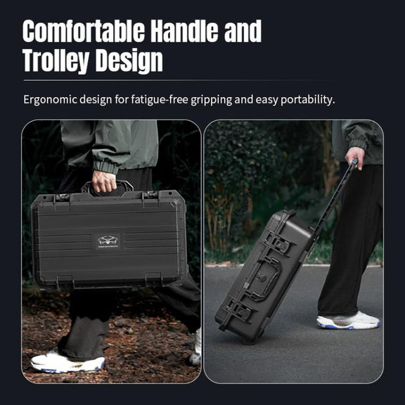 Portable Box Sealed Water-resistant Trolley Suitcase For DJI Mavic 4 Pro / Mavic 3 / Air 3 (Black)