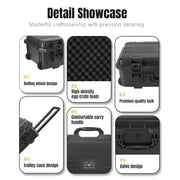 Portable Box Sealed Water-resistant Trolley Suitcase For DJI Mavic 4 Pro / Mavic 3 / Air 3 (Black)
