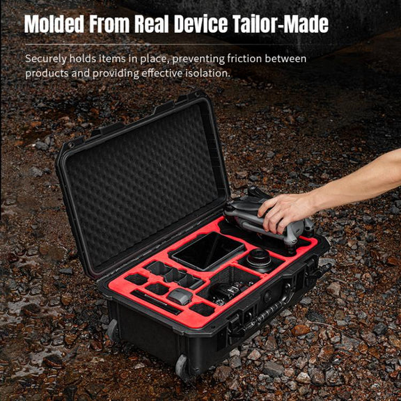 Portable Box Sealed Water-resistant Trolley Suitcase For DJI Mavic 4 Pro / Mavic 3 / Air 3 (Black)