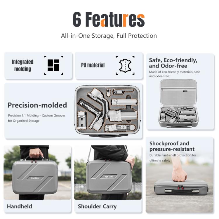 For DJI RS 4 Mini STARTRC Storage Case Box Suitcase (Dark Gray) - free shipping - PMC Jewellery - Order now!