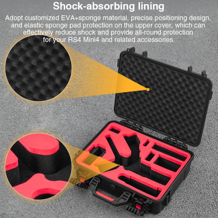 For DJI RS 4 Mini STARTRC PP Waterproof Shockproof Suitcase Portable Storage Box (Black) - free shipping - PMC Jewellery - Order now!