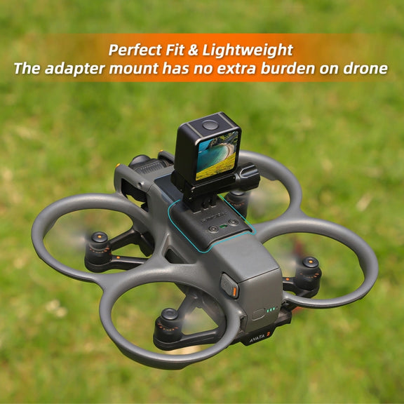 For DJI Avata 2 Sunnylife Action Camera Holder Mount Drone Light Bracket Lamp (Black)