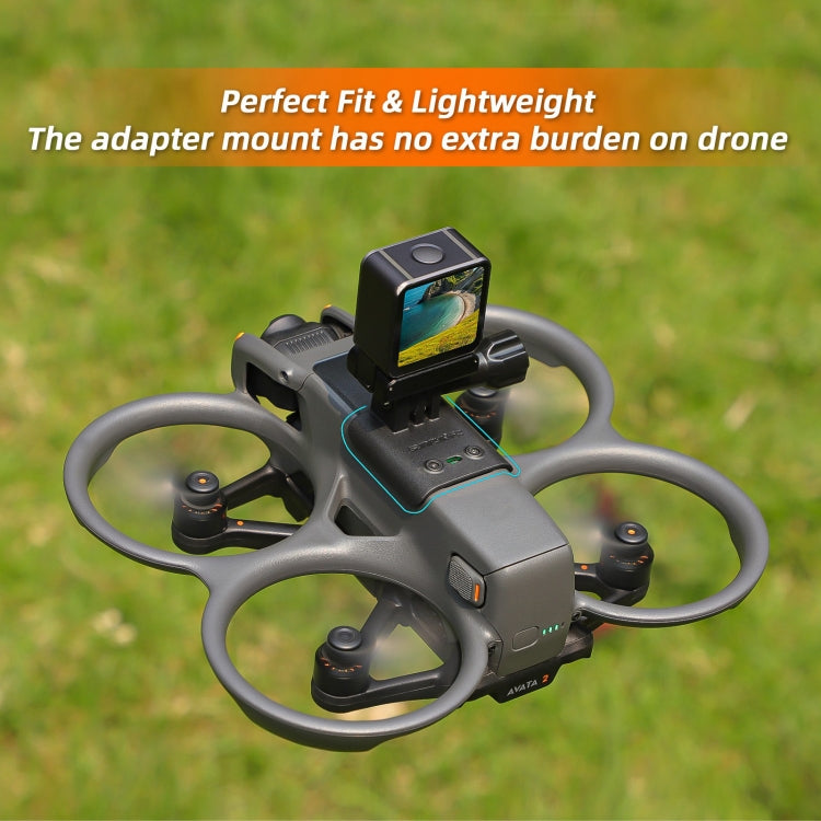 For DJI Avata 2 Sunnylife Action Camera Holder Mount Drone Light Bracket Lamp (Black)