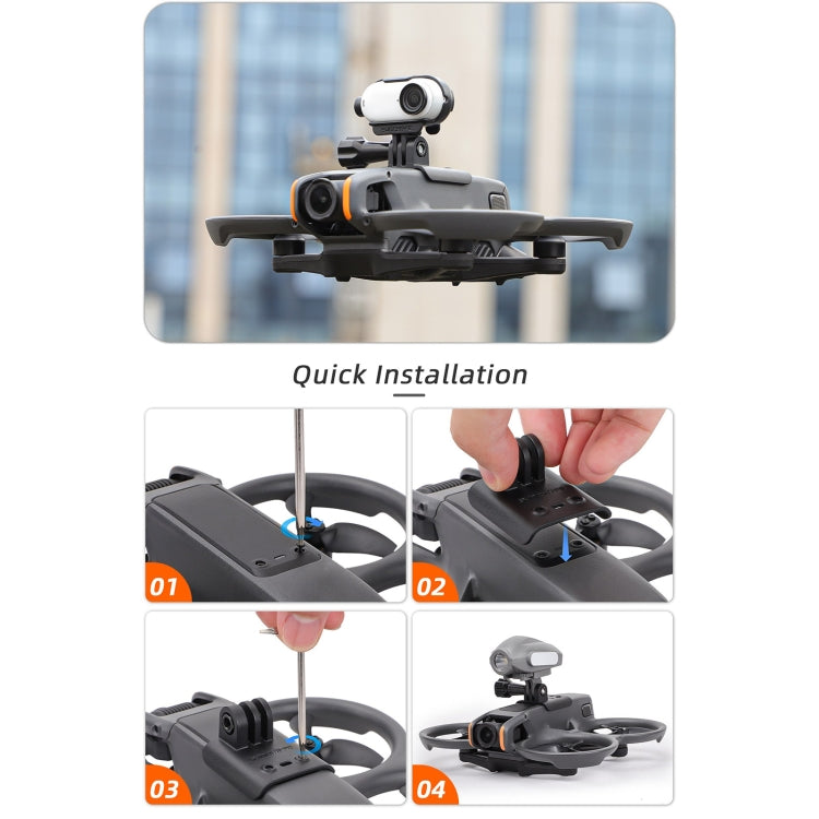 For DJI Avata 2 Sunnylife Action Camera Holder Mount Drone Light Bracket Lamp (Black) - Mount & Holder by Sunnylife | Online Shopping South Africa | PMC Jewellery | Buy Now Pay Later Mobicred