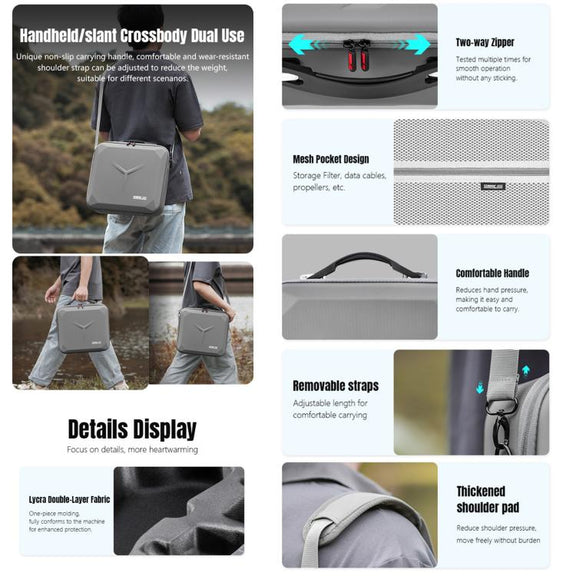 For DJI Mavic 4 Pro / RC 2 STARTRC Shoulder PU Storage Bag Handbag (Grey)