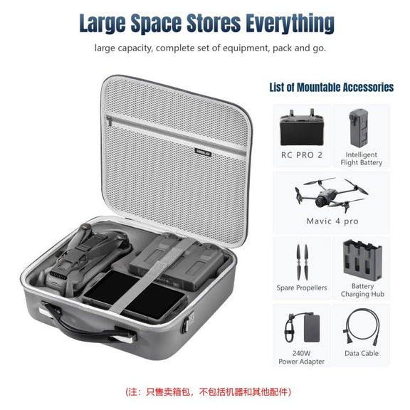 For DJI Mavic 4 Pro / RC Pro 2 STARTRC All-rounder Shoulder PU Storage Bag Handbag (Grey)