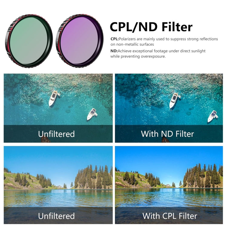 For DJI Osmo Action 5 Pro STARTRC 4 in 1 CPL ND8 ND16 ND32 Camera Lens Filter - free shipping - PMC TechLife - Order now!