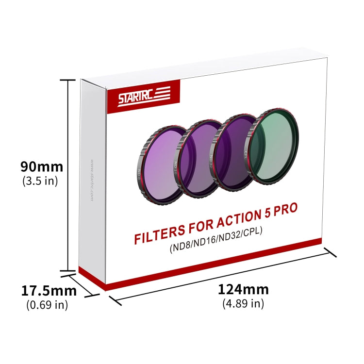 For DJI Osmo Action 5 Pro STARTRC 4 in 1 CPL ND8 ND16 ND32 Camera Lens Filter - free shipping - PMC Jewellery - Order now!