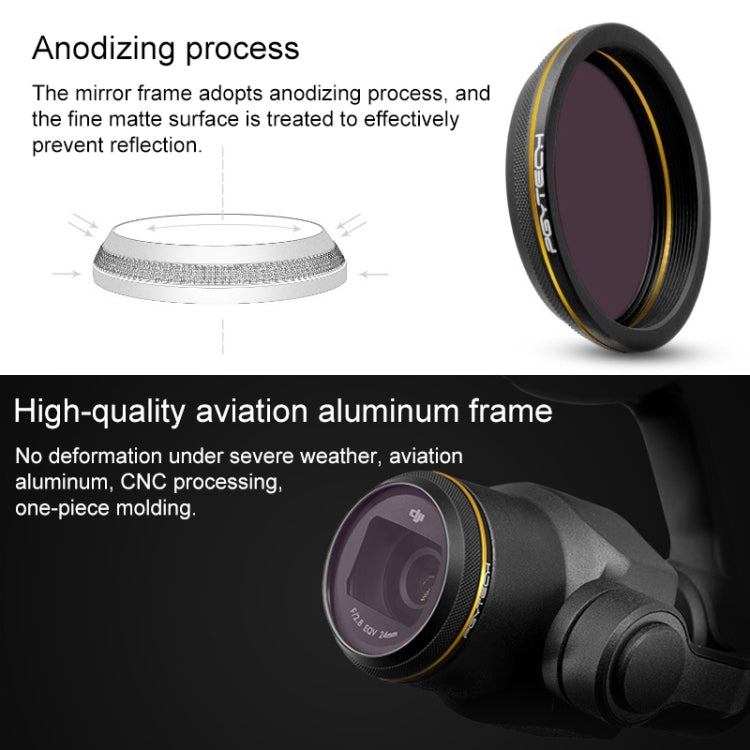 PGYTECH X4S-HD ND8 Gold-edge Lens Filter for DJI Inspire 2 / X4S Gimbal Camera Drone Accessories - free shipping - PMC TechLife - Order now!