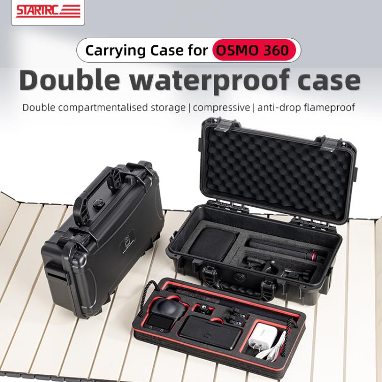 For DJI Osmo 360 STARTRC Waterproof EVA ABS Dual-layer Suitcase Storage Box (Black) - free shipping - PMC TechLife - Order now!