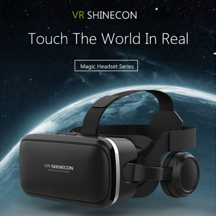 VR SHINECON G04E Virtual Reality 3D Video Glasses Suitable for 3.5 inch - 6.0 inch Smartphone with HiFi Headset (Black) - VR Headset by PMC TechLife | Online Shopping South Africa | PMC TechLife